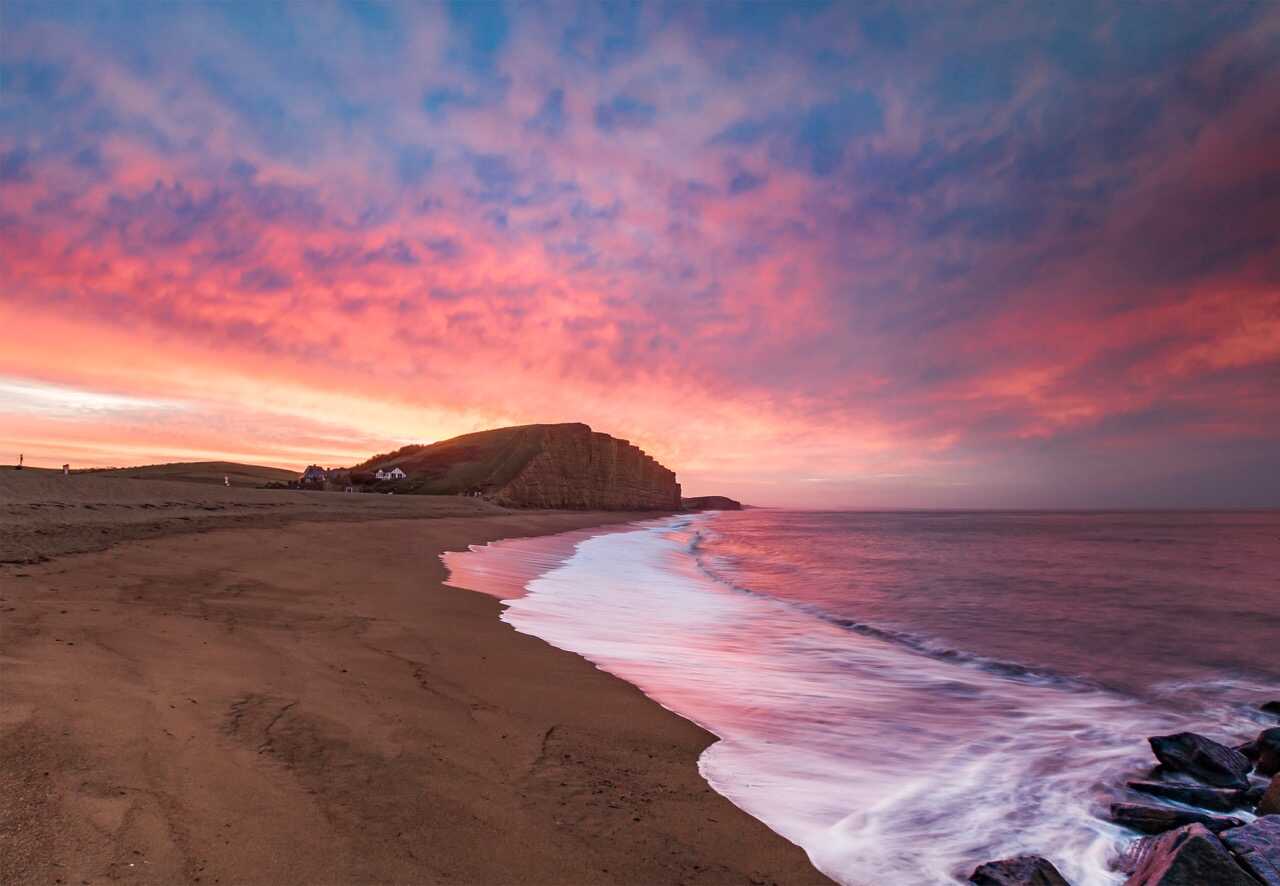 Dramatic Jurassic Coast cliffs at West Bay